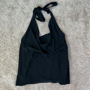 Silk halter tank with tie